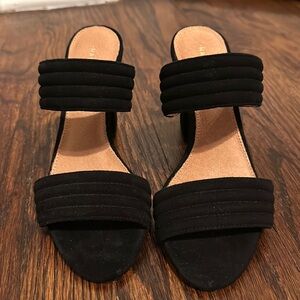 Halogen Suede Heeled Slide Sandal
